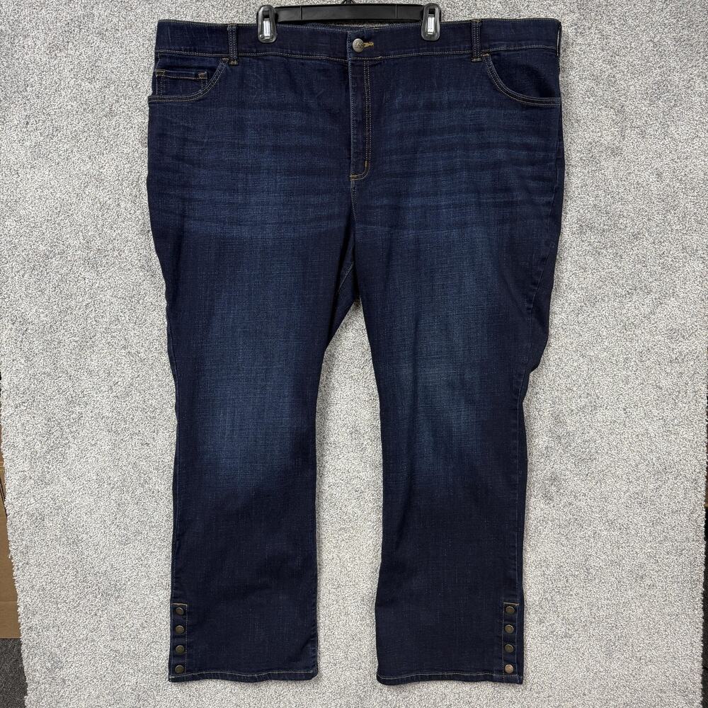 Lee Bootcut Jeans Womens 30W Long Plus 51x31 Blue Flex Motion Stretch Dark Denim
